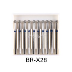 10Pcs AZDENT Dental Diamond Burs Ball Round For High Speed Handpiece FG 1.6mm