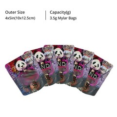 4 Styles Mixed Foil Bags 3.5g Zip Seal Packaging Pouches for Herb & Food Storage