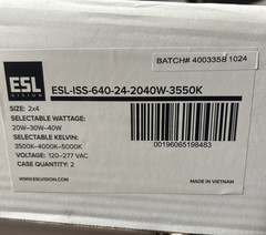 ESL Vision ESL-ISS-640-24-2040W-3550K 2×4 LED Troffer 20/30/40W 3500K-5000K
