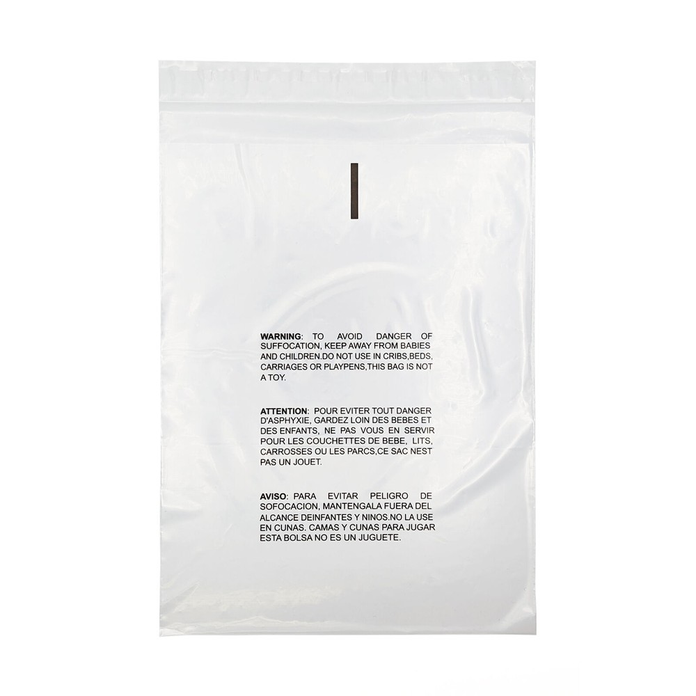 Clear Resealable Poly Bags 5″ x 7″ with Suffocation Warning 1.5 Mil 1000 Pieces