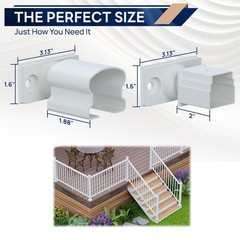 Deck Railing Bracket Connector 4 Pack White Adjustable Outdoor Textured Finish