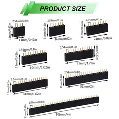 104 PCS 2.54mm Male Female Pin Header Assortment Kit 4 To 40 Pin Single Row
