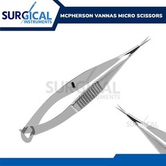 McPherson Vannas Scissors Straight 8cm 5mm blades 0.1mm tips German Grade