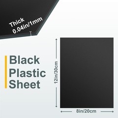 6 Pack Black Plastic Sheet 8x12x0.04 in Flexible High Tensile Plastic Sheets Bla