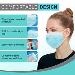 50 PCS 3- Ply Disposable Face Mask Protective Ear Loop Non Medical Mouth Cover