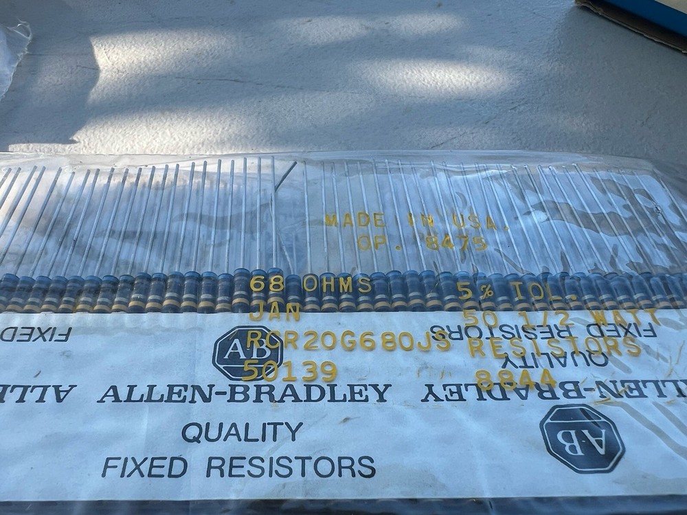 allen bradley resistors 68 Ohms 1/2 W %5 JAN RCR20G680JS (50 Pcs)