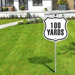100 Yards Golf Course Running Race Shield Shaped Sign With Stake