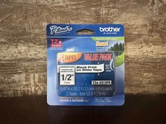Brother Genuine P-Touch, TZe-231 2 Pack Tape (TZE2312PK) ½”(0.47”) x 26.2 ft.