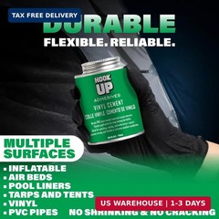 HOOK UP Vinyl Cement – Waterproof Pool Liner Repair Glue for Vinyl & PVC, Fast-D