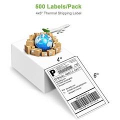 500 4″ x 6″ Fanfold Direct Thermal Shipping Labels for Zebra & Rollo Printers US