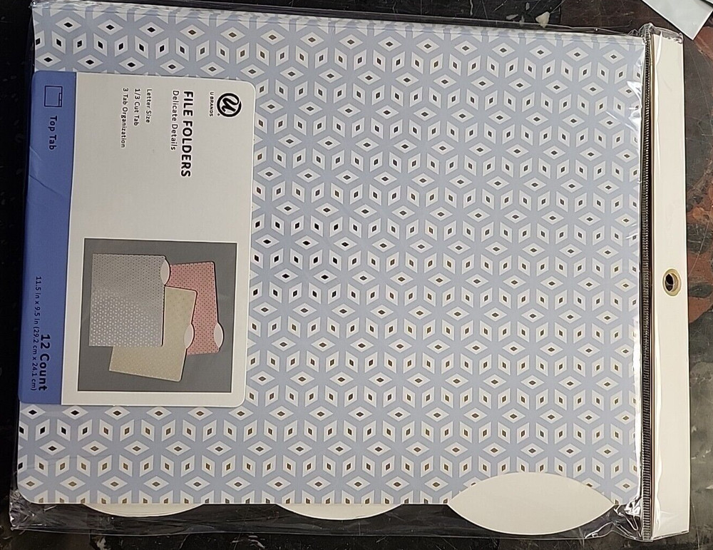 File Folders, 1/3-Cut Tab/Assorted colors/Letter Size/3 Tab Organization/12 pack