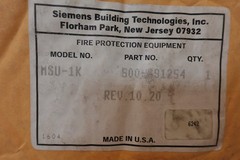 Siemens MSU-1K / 500-691254 Fire Alarm MXL Upgrade Firmware Kit Rev. 10.20