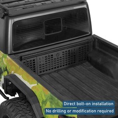 2020-2026 Jeep Gladiator JT Truck Bed Molle Panel Rack Steel No Drill Bolt On