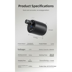 Compact Leak Detector for Home Plumbing with 60dB Sensitivity and Type C