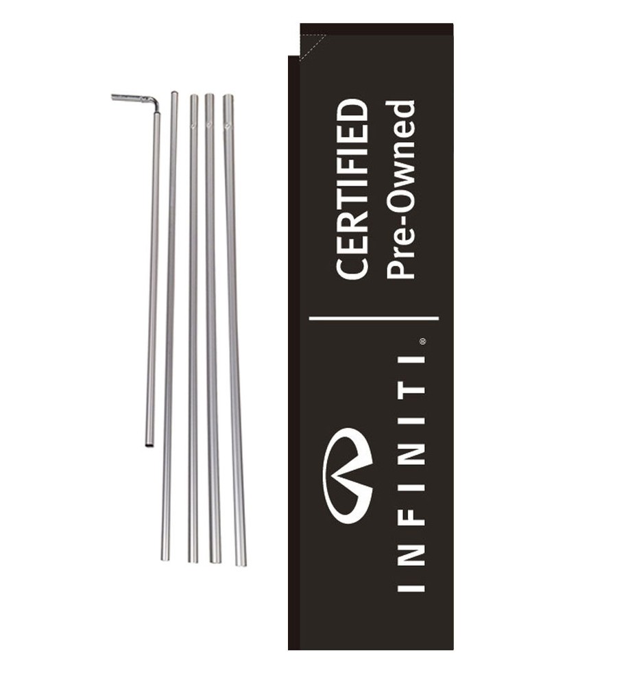 Infiniti CPO Dealership 15′ Advertising Rectangle Banner Flag Kit – pole+spike
