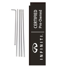 Infiniti CPO Dealership 15′ Advertising Rectangle Banner Flag Kit – pole+spike