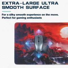 Mouse Pad Gaming – Desk Mat for 31.5L x 11.8W inches, Red Cherry Blossoms