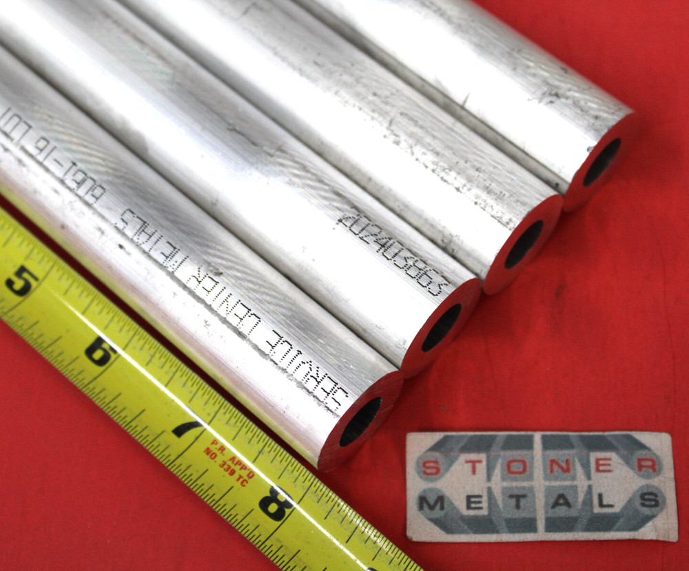 4 Pieces 1″ OD x 1/4″ Wall 6061 T6 ALUMINUM Round Tube 8″ long 1/2″ ID Seamless