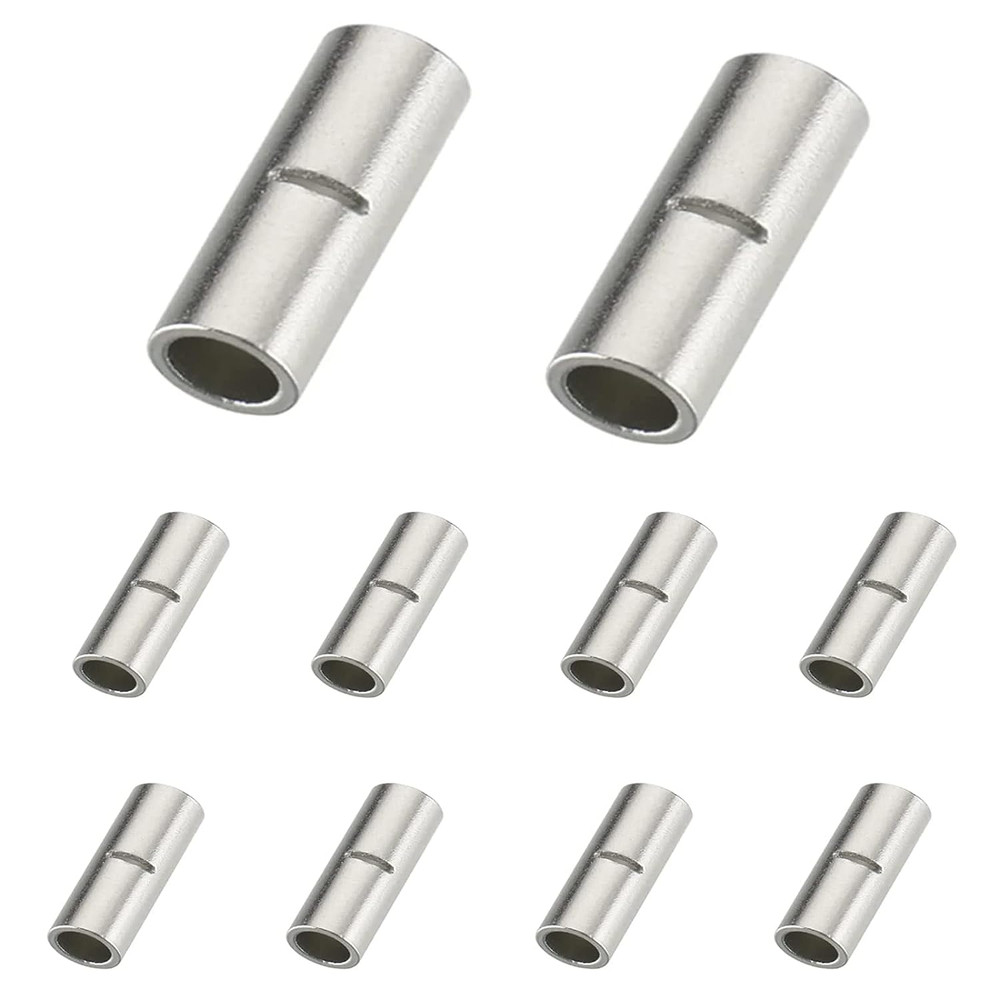 10 Pcs Non Insulated Butt Connectors, AWG# 4 Non-Insulated