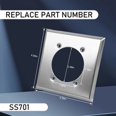 Single Hole 2 Gang Receptacle Wall Plate Ø2.48″ for 14-50R Hubbell HBL9450A US