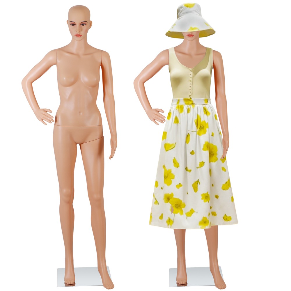 Realistic Female Mannequin Full Body 69 inch Tall Dress Form Adjustable Posture
