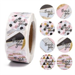Thank You Saying Sticker Labels 500 each per roll Great for Orders Crafts