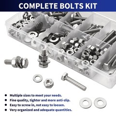 Hex Head Screw Bolt and Nuts Set 240Pcs 1/4-20 304 Stainless Steel – Assortment