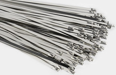 100PCS 11.8in Stainless Steel Zip Ties Heavy Duty Self Locking Metal