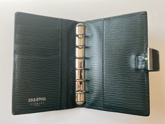 Gold Pfeil Organizer Wallet Notebook Filofax Pocket Size Green Leather/ Krause