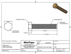 M2.0 x 10mm Hex Head Screw Brass 100 Count #11250BR