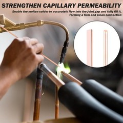 40 Sticks 15% Silver Brazing Rods – Flat Phos Copper Welding Rods for HVAC, Air