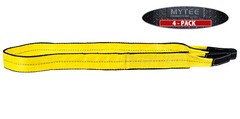 4 Pk 2″x8′ Web Sling – 6400 LBS WLL Vertical – 2-Ply Eyelets Tow Lifting Straps