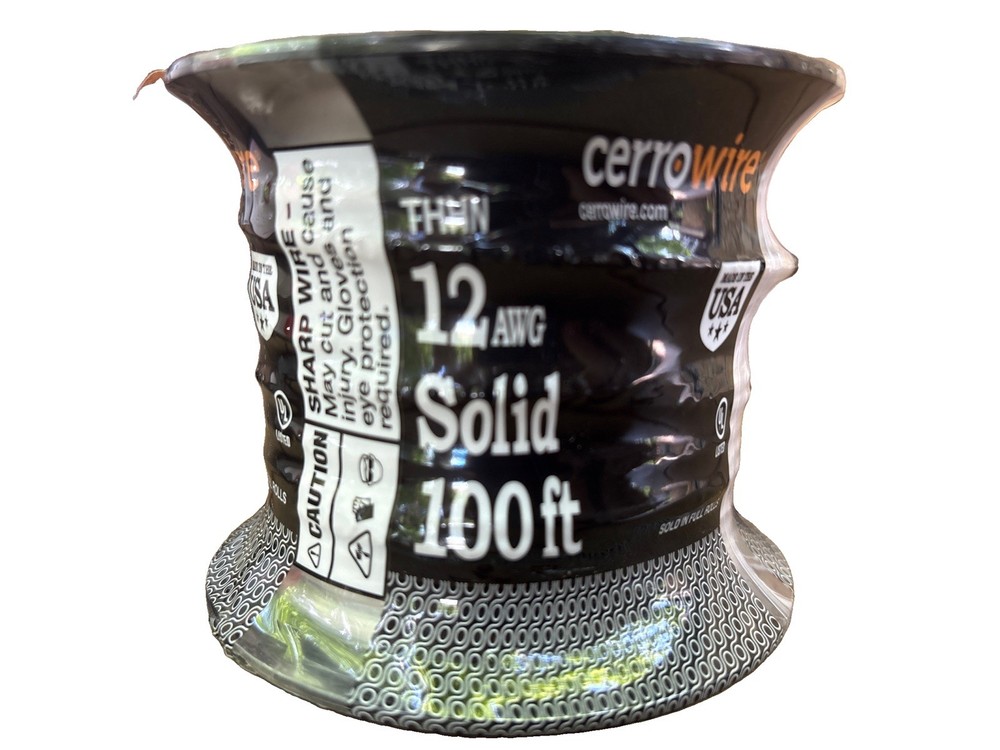 Cerrowire 100 ft. 12 Gauge White Solid Copper THHN Wire