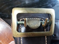 Vintage Leather JAY-PEE Belt 45 inches Holster Cuff Brown Great Shape Authentic