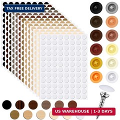 1152 Pcs Self-Adhesive Screw Hole Stickers and 120 Pcs Screw Cap Covers, 15 mm W