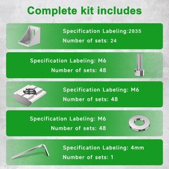 24 Sets Silver 3030 Aluminum Extrusion Profile Connector Corner Bracket Kit