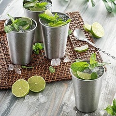 4Pack 6oz Small Stainless Steel Cups, BPA Free Healthy Pint Drinking Cups Met…