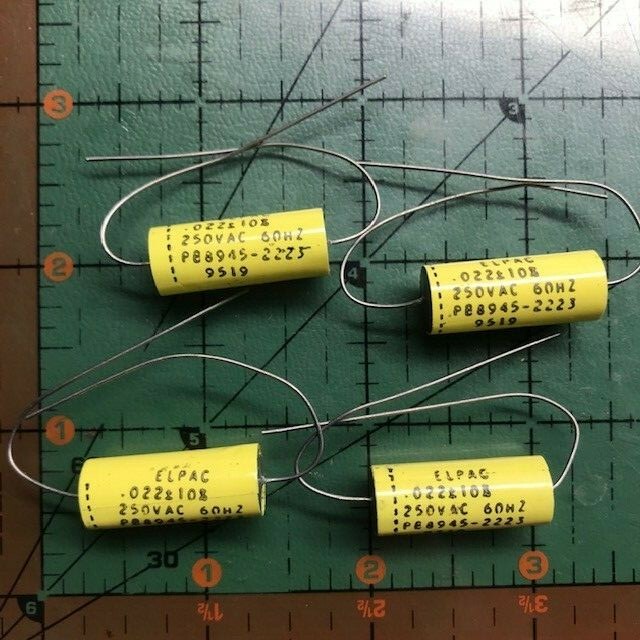 .022uF 250vac Elpac Axial Film Capacitor Metallzd Polypropylene Audio New x4