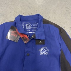 BSX Welding Jacket 9oz Royal Blue Black Stallion Flame Resistant Cotton Large