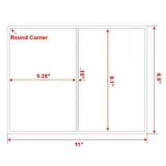 100-200 Shipping Labels 8.5 x 5.5 Half Sheets Blank Self Adhesive 2 Per Sheet