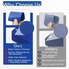 100 Waterproof Plastic Shipping Tags with Wires – Dark Blue, 4.75″ x 2.38″