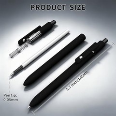 Gel Ink Pens 6-Pack, 0.5mm Fine Point, Quick-Dry Black Retractable Pens