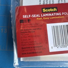 Scotch Self-Sealing Laminating Pouches, 25 Count, 2″ x 3.5″, 9.5 Mil