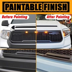 13-18 Ram 1500 Front Hood Grille Amber LED Lights ABS Shell