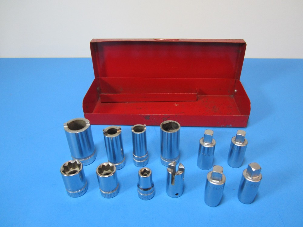 12-piece DURO CHROME Vintage 1/4” – Drive Specialty Socket Set * USA *