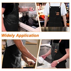 HEAVY DUTY Canvas Kitchen Chef Cooking Apron Cross-Back Adjustable Bib Work BBQ