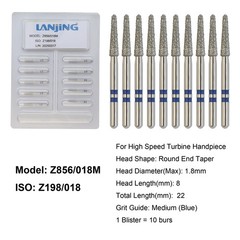 Dental Diamond Burs Zirconia Cutting Bur FG Round End Taper Football Fine Medium