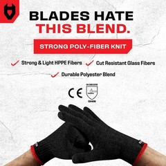 Premium Cut Resistant Gloves Food Grade — Level 5 Protection; Ambidextrous; M…