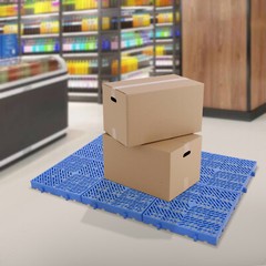 6 Pcs Plastic Moisture Resistant Pad Grid Trays For Goods/Plants 40*40*5cm Blue