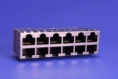 Molex 12 Port RJ45 Ethernet Modular Jack Connector RA 044520-0002